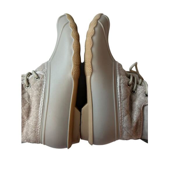 Gypsy Jazz Quack Duck Boots Womens 8 Cream Ankle Black Rubber Lace Up - Picture 11 of 14